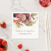 ヴィンテージ水彩結婚花 スタンダードカクテルナプキン (インサイチュ)