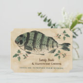 ヴィンテージ水彩結婚魚 招待状 (スタンド正面)