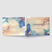 ヴィンテージ水彩色ビーチ結婚式 ゲストブック (全面)