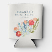ヴィンテージ水彩花のウェディングシャワー 缶クーラー (正面)