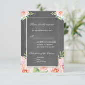 ヴィンテージ水彩花チョークウェディングRSVP 出欠カード (スタンド正面)