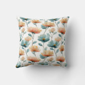 ヴィンテージ水彩花卉ファミリーヘリテージ クッション (裏面)