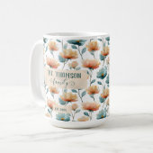 ヴィンテージ水彩花卉ファミリーヘリテージ コーヒーマグカップ (正面左)
