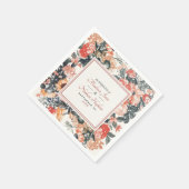 ヴィンテージ水彩花束ウェディング  スタンダードカクテルナプキン (角)