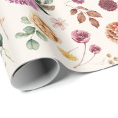 ヴィンテージ水彩花植物園フローラ ラッピングペーパー (ロールコーナー)