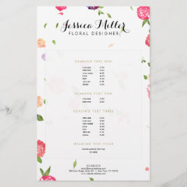 ヴィンテージ水彩花模様クラフトデザイナーIIフライヤー チラシ