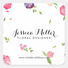 ヴィンテージ水彩花模様クラフトデザイナーII スクエアシール