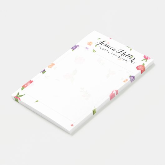 ヴィンテージ水彩花模様クラフトデザイナーII ポストイット (アングル)