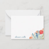 ヴィンテージ水彩花模様パーソナライズされた文房具 ノートカード (正面)