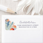 ヴィンテージ水彩花模様差出人住所 ラベル (インサイチュ)