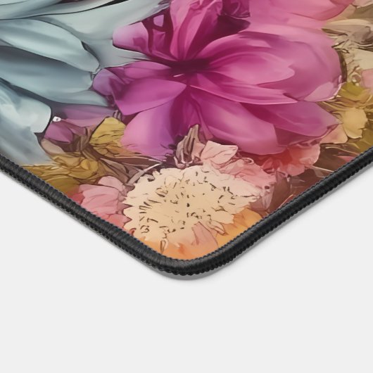 ヴィンテージ水彩花模様 デスクマット (コーナー)