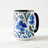 ヴィンテージ水彩花模様 マグカップ (正面右)