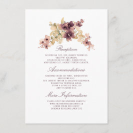 ヴィンテージ水彩花結婚の情報 エンクロージャーカード