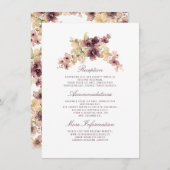 ヴィンテージ水彩花結婚の情報 エンクロージャーカード (正面/裏面)