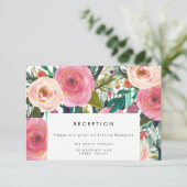 ヴィンテージ水彩花結婚式レセプションカード エンクロージャーカード (スタンド正面)