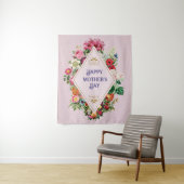 ヴィンテージ水彩花花園ピンク タペストリー (インサイチュ)