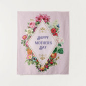 ヴィンテージ水彩花花園ピンク タペストリー (正面)