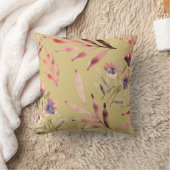 ヴィンテージ水彩花葉類 クッション (ブランケット)
