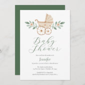ヴィンテージ水彩赤ちゃんシャワー招待状 招待状 (正面/裏面)