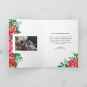 ヴィンテージ水彩赤ポインセチア縦写真 シーズンカード (内部)