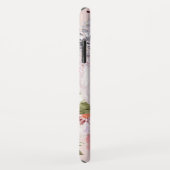 ヴィンテージ水彩赤面ピンク牡丹バラモノグラム Case-Mate iPhoneケース (裏面/右)