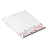 ヴィンテージ水彩赤面花 ノートパッド (アングル)