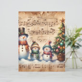 ヴィンテージ水彩雪だるまスクラップブック紙 (スタンド正面)