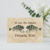 ヴィンテージ水彩魚のカスタマイズカード サンキューカード (スタンド正面)