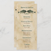 ヴィンテージ水彩魚結婚式 プログラム (正面/裏面)