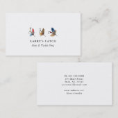 ヴィンテージ水彩魚釣りフック魚釣り 名刺 (正面/裏面)