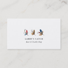 ヴィンテージ水彩魚釣りフック魚釣り 名刺