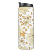 ヴィンテージ水彩黄褐色フローラルパターン タンブラー (回転右)