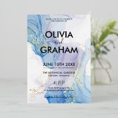 ヴィンテージ水彩（ばちゃばちゃ）跳ねる箔招待状 箔招待状 (立ち正面)