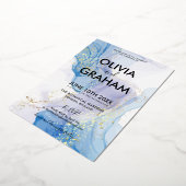 ヴィンテージ水彩（ばちゃばちゃ）跳ねる箔招待状 箔招待状 (回転した状態)