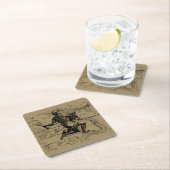 ヴィンテージ水族座Hevelius 1690 スクエアペーパーコースター (インサイチュ)