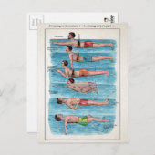 ヴィンテージ水泳案内はがき ポストカード (正面/裏面)