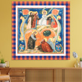 ヴィンテージ水牛のチェックで宗教的なイースターアート キャンバスプリント (インサイチュ (リビング))