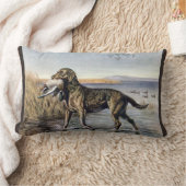 ヴィンテージ水犬のLumbarの枕 ランバークッション (ブランケット)