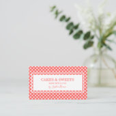 ヴィンテージ水玉模様ベーカリーとスイーツ 名刺 (スタンド正面)