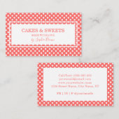 ヴィンテージ水玉模様ベーカリーとスイーツ 名刺 (正面/裏面)