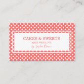 ヴィンテージ水玉模様ベーカリーとスイーツ 名刺 (正面)