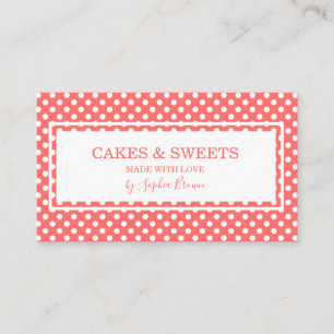 ヴィンテージ水玉模様ベーカリーとスイーツ 名刺