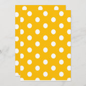 ヴィンテージ水玉模様白と黄色のパターン、色 招待状 (正面/裏面)