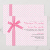 ヴィンテージ水玉模様結婚式招待状 招待状 (正面/裏面)