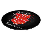 ヴィンテージ水玉模様茶 カッティングボード (角)