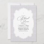 ヴィンテージ水玉模様&レースリハーサルディナー 招待状 (正面)