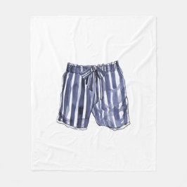 ヴィンテージ水着ストライプの水トランクス毛布 フリースブランケット