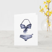 ヴィンテージ水着ビキニ空白のグリーティングカード カード (黄色い花)