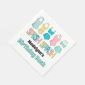 ヴィンテージ水着プールパーティー スタンダードランチョンナプキン (角)