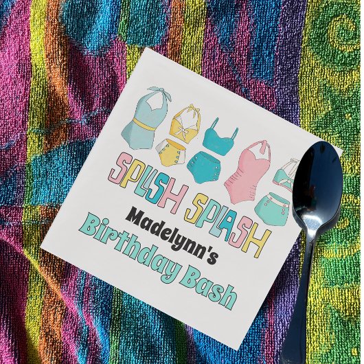 ヴィンテージ水着プールパーティー スタンダードランチョンナプキン